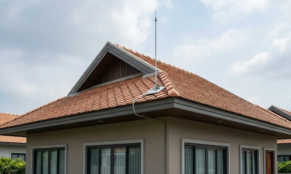 Hướng dẫn lắp đặt kim thu sét nhà mái Thái_Nhật chuẩn kỹ thuật